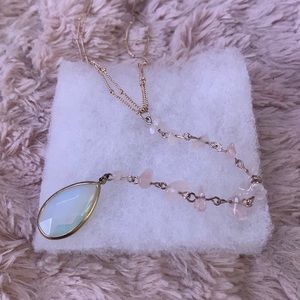 Opal and Rose Quartz Double Chain Beaded Necklace | NEW